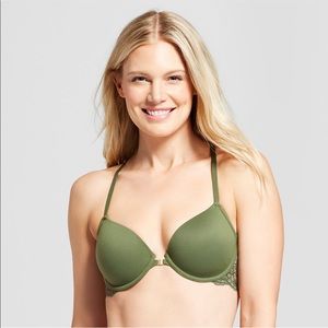Olive green racer back bra